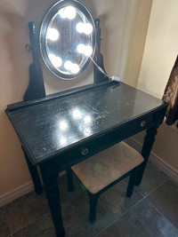 Makeup vanity and chair