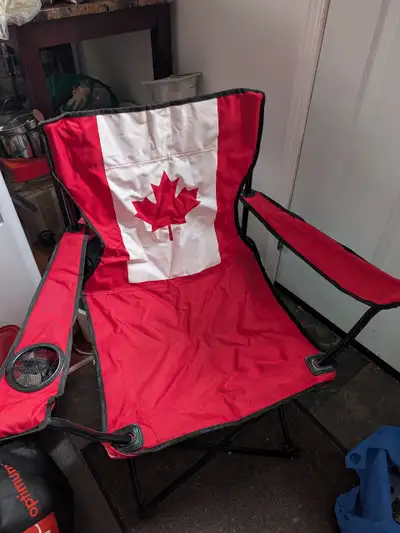 Canadian flag folding camping / beach chairs, View more