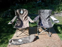 Pair Of Collapsible Chairs, One With Bag, Lightweight, Durable