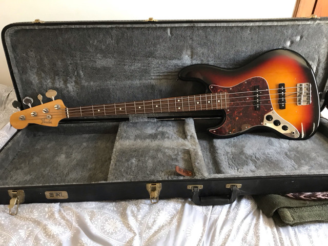 Fender left hand Jazz bass.  Crafted in Japan in Guitars in Stratford - Image 3