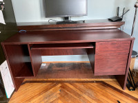 Solid,  mahogany coloured desk for sale