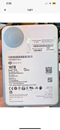 Seagate 3.5” SAS HDD 16TB, 100% Health