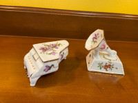 Vtg Miniature Hammersley Fine Bone China Piano and Gramophone