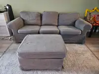 Sofa and footstool with storage