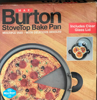 Stovetop nonstick bake pan with clear glass lid by MAX BURTON