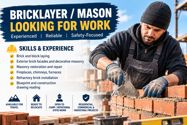 Bricklayer/Mason looking for work | Construction & Trades | Saint John ...