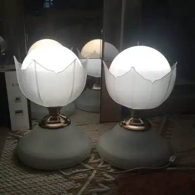 2 Mid Century Murano Glass Table Lamps - in Excellent Condition, View more