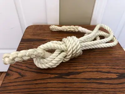 12' X 1/2" Stranded Rope with Loop and Braided Ends, View more