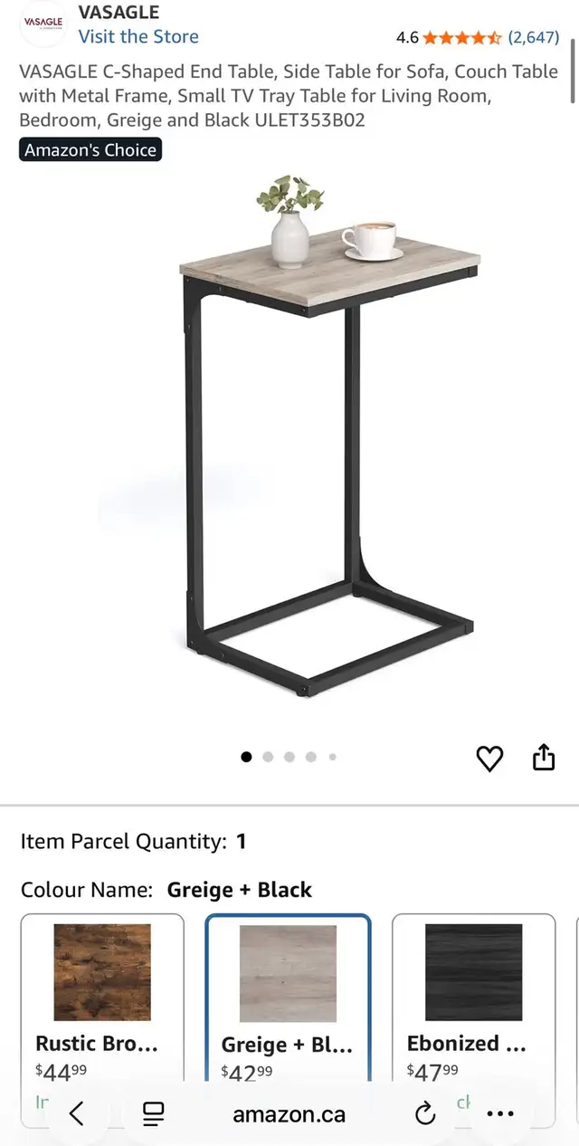 C-Shaped Sofa Side Table in Other Tables in Oshawa / Durham Region - Image 10