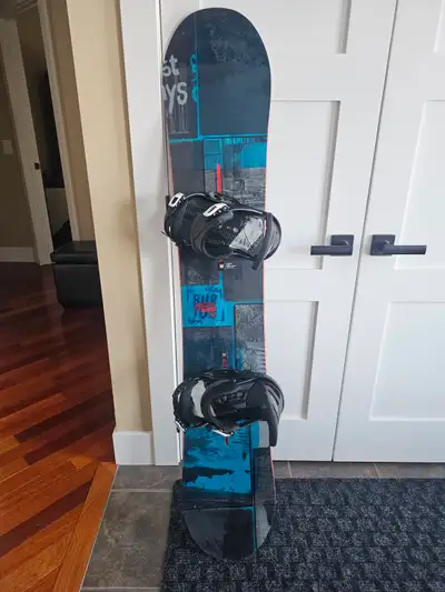 Burton snowboard, boots M size 8, bindings and Dakine bag., View more