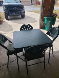 Indoor/Outdoor card table and 4 chairs