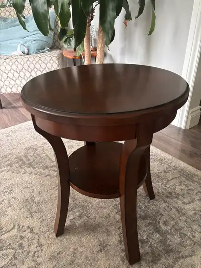 Solid wood side table