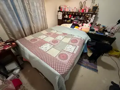 Queen Storage Bed with Drawers+Book Self (Red Description), View more