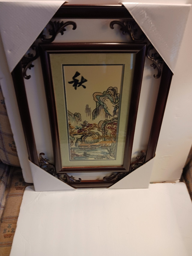Framed Oriental Needlework Picture in Arts & Collectibles in Peterborough - Image 2