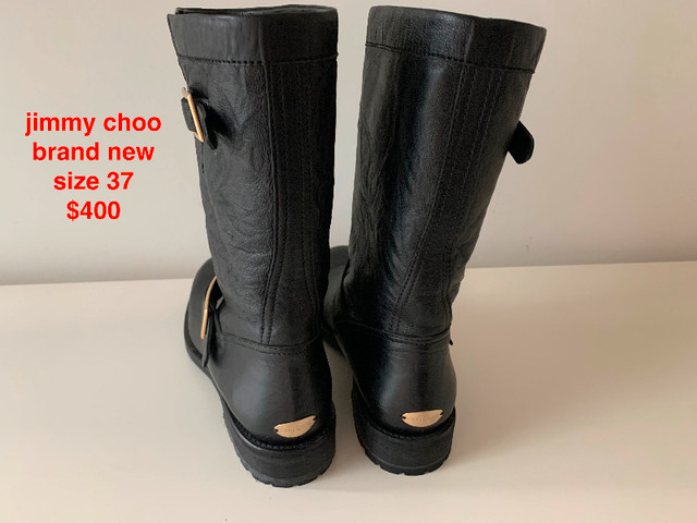 JIMMY CHOO BIKER BOOTS+ MONCLER MOON BOOTS WOMENS size 37 in Women's - Shoes in City of Toronto - Image 3