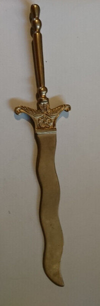 Vintage Egyptian Brass Wavy Blade Knife Letter Opener