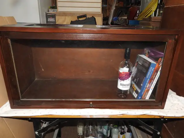 Antique  barrister bookcase repurposed table/counter top display in Storage & Organization in Hamilton - Image 3