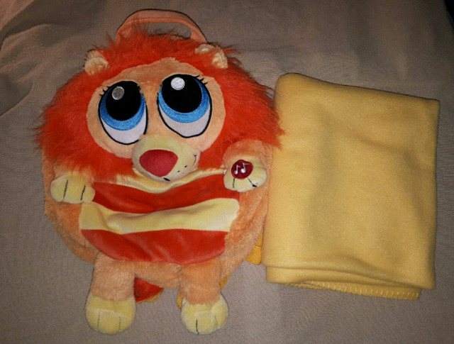 Lion/Bug Backpack & Yellow Blanket Combo, Sleepover, Daycare
 in Toys & Games in Truro - Image 4