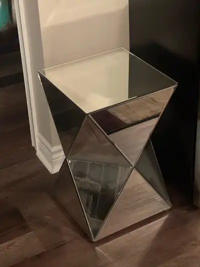 Mirrored Geometric Accent Table, View more