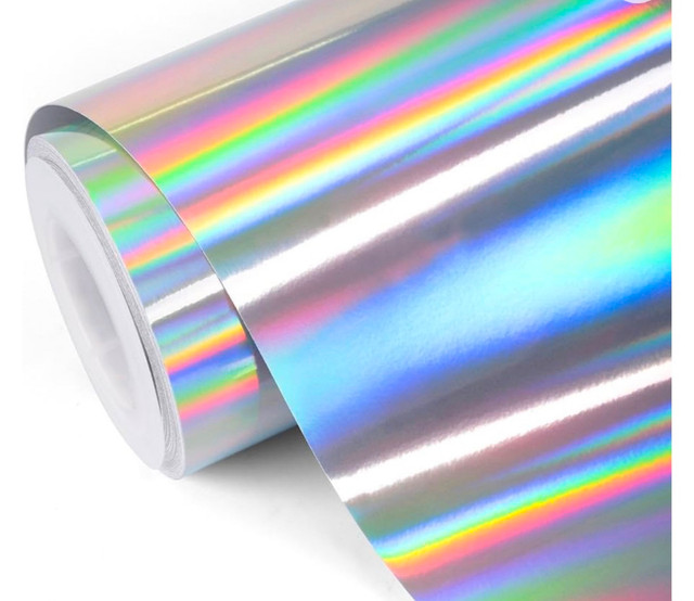 Rainbow Holographic Silver Chrome Vinyl 55inch by 12inch in Other in Mississauga / Peel Region