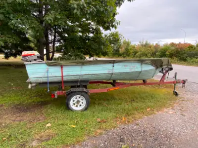 12-foot Mirrocraft aluminum boat with convenient front storage, perfect for organizing all your fish...