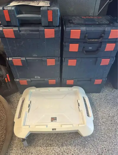 Bosch Gros lot de coffres (7) et plateau roulant L-Boxx, View more