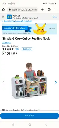 BNIB Simplay3 Cozy Cubby Reading Nook Storage Unit Bench