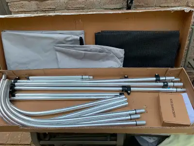 Brand New in box , unused. 3 Bow Boat Bimini Top Color: Light Grey Measurements: 6 Ft in Length, 61"...