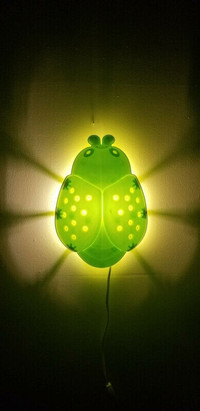 Ikea Ladybug Night Light SMILA  Children's Lime Green Wall Lamp