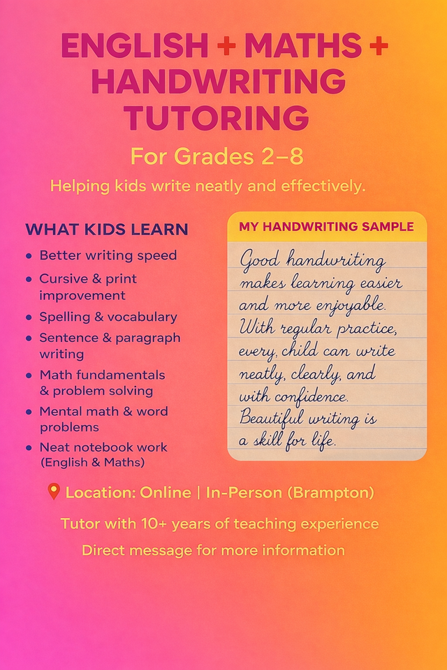 Handwriting and English Classes65347750131971120