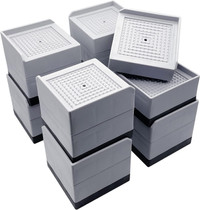 8 Pack Gray Furniture Risers 3 inches.