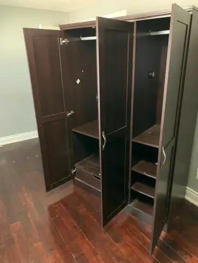 wardrobe with 3 doors 4 shelves , 1 drawer, View more
