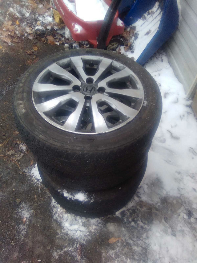 Tires on rims for sale • Honda Fit • 185/55R15 in Tires & Rims in Hamilton - Image 2