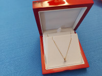 Yellow gold diamond  necklace 10K .