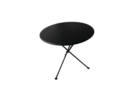 Black Folding Round Metal Outdoor Bistro Table, Tabletop diameter 60cm, Height 70cm.