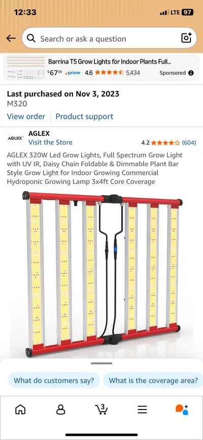 Led grow lights almost brand new only used for one growing cycle. They worked amazingly if I had the...