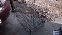 Folding Metal Dog Crate, Double Door, Intermediate Size, 36Lx23W