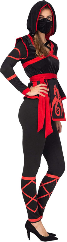 Ninja Warrior Costume for Women with Ninja Mask in Costumes in Kitchener / Waterloo - Image 2