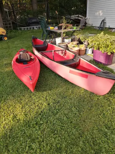 This canoe has been down the Grand many many times and has never tipped. Holds several kids and dogs...