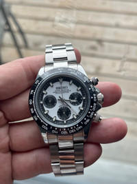 Seiko mod panda Daytona chronograph watch