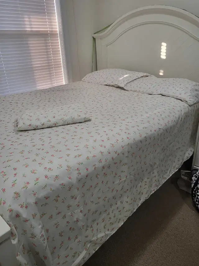 Queen size bedsheet and fitted sheet with 2 pillow cases in Bedding in Peterborough - Image 7