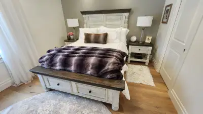 Bedroom Furniture Set - Bed frame, 2x Nightstands &  Door Chest, View more