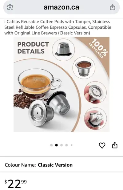Reusable coffee capsule , View more
