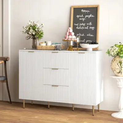 Modern Kitchen Storage Cabinet, Sideboard Buffet Cabinet w/ 3 Dr, View more