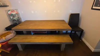 Structube dining table set with 1 bench, View more