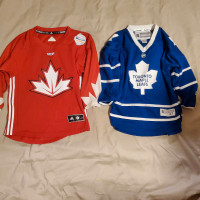 Kids Team Canada and Toronto Maple leafs Jersey Size 4-7$65 each