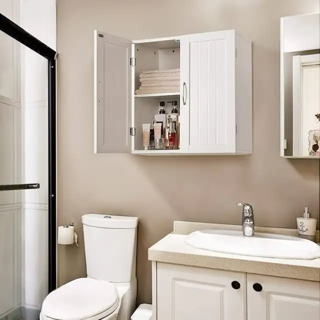 Wall-Mounted Bathroom Cabinet with 2 Adjustable Doors and Shelve in Bookcases & Shelving Units in Markham / York Region - Image 2