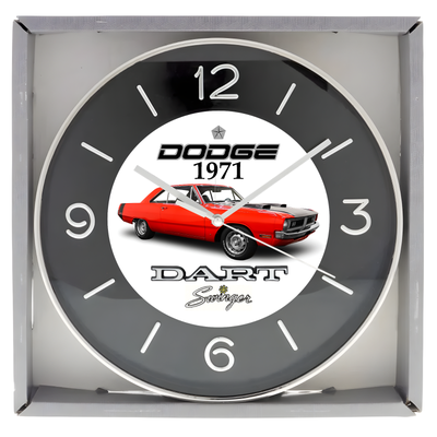 Brand new boxed wall clock approximately 10 inches in diameter featuring Custom designed artwork. Cl...