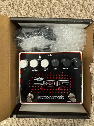 Mint condition with box. EHX soul pog pedal. Two in one pedal with the pog octave pedal on one side...