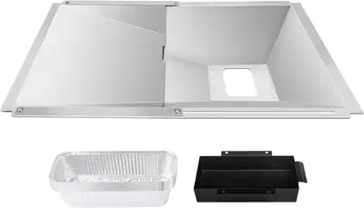 Uniflasy Adjustable BBQ Grease Tray with Catch Pan – New, View more